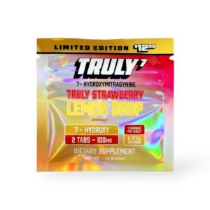 truly7 7 hydroxymitragynine chewable tablet 50mg party pack strawberry lemon drop 2ct 33731