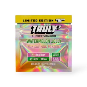 truly7 7 hydroxymitragynine chewable tablet 50mg party pack watermelon jolly tropical pink paradise 2ct 62754