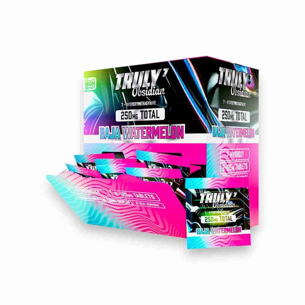 Truly7 Obsidian 7 Hydroxymitragynine Tablets Baja Watermelon 125mg 2ct Box 29068